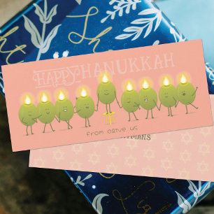 Hanukka-Menora Oliven Grußkarte für Gruppen