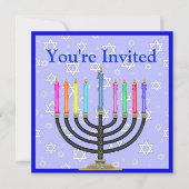 Hanukka Menorah Einladung (Vorderseite)