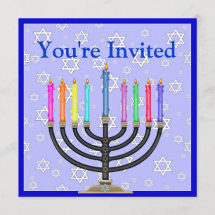 Hanukka Menorah Einladung