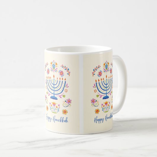 Hanukka, Minnorah Kaffeetasse (VorderseiteRechts)