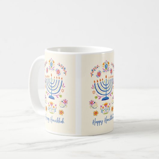 Hanukka, Minnorah Kaffeetasse (Vorderseite Links)
