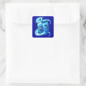 Hanukka mit Dreidel Quadratischer Aufkleber (Tasche)