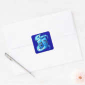Hanukka mit Dreidel Quadratischer Aufkleber (Umschlag)