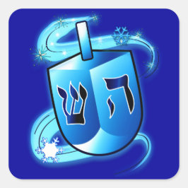 Hanukka mit Dreidel Quadratischer Aufkleber