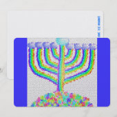 Hanukka Regenbogenmenorah Feiertagskarte (Vorne/Hinten)
