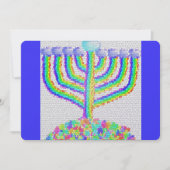 Hanukka Regenbogenmenorah Feiertagskarte (Vorderseite)