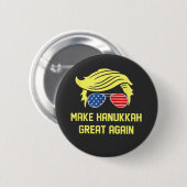 Hanukka wieder groß machen Trump jüdisch Button (Vorne & Hinten)