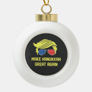 Hanukka wieder groß machen Trump jüdisch Keramik Kugel-Ornament