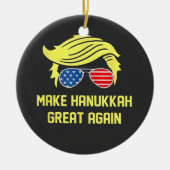Hanukka wieder groß machen Trump jüdisch Keramik Ornament (Vorne)