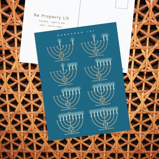 Hanukkah 101 Holiday Postcard Feiertagspostkarte