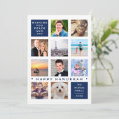 Hanukkah 12 Foto Moderne Kollektion Feiertagskarte (Stehend Vorderseite)