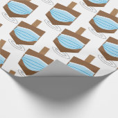 Hanukkah 2020 - Spinning top mit Gesichtsmaske Geschenkpapier (Ecke)