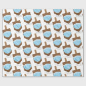 Hanukkah 2020 - Spinning top mit Gesichtsmaske Geschenkpapier (Flach)