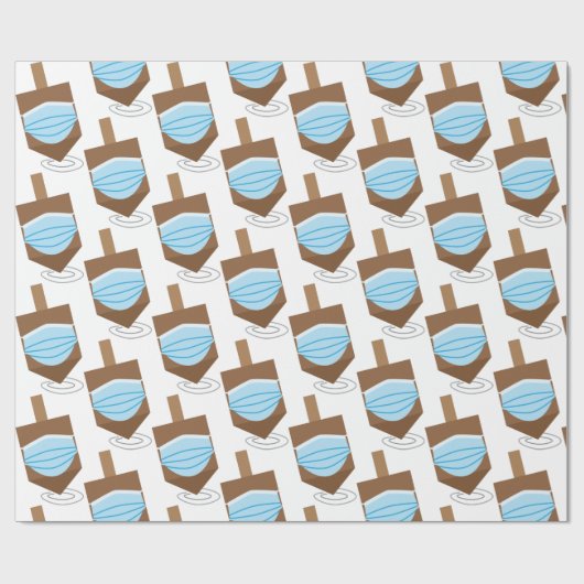 Hanukkah 2020 - Spinning top mit Gesichtsmaske Geschenkpapier (Flach)
