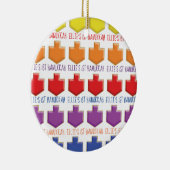 Hanukkah "3D Dreidels" Circle Ornament (Rechts)