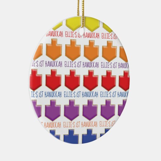 Hanukkah "3D Dreidels" Circle Ornament (Rechts)