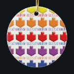 Hanukkah "3D Dreidels" Circle Ornament<br><div class="desc">Hanukkah "3D Dreidels" Circle Ornament. (2 Seiten) Personalisieren Sie beide Seiten, indem Sie den Text auf dem Ornament löschen und durch Ihren eigenen ersetzen. Dann geben Sie Ihre eigenen Schriftart mit der gewünschten Farbe, Größe und Stil ein. Danke, dass ihr angehalten und vorbeigekommen seid! Viel geschätzt! Happy Chanukah/Hanukkah! Halte einmalige...</div>