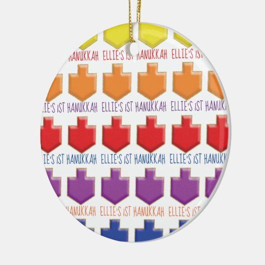 Hanukkah "3D Dreidels" Circle Ornament (Links)