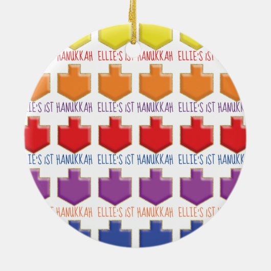 Hanukkah "3D Dreidels" Circle Ornament (Hinten)