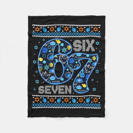 Hanukkah 67 Festive Dreidel Ugly Sweater For Men W Fleecedecke (Vorderseite)