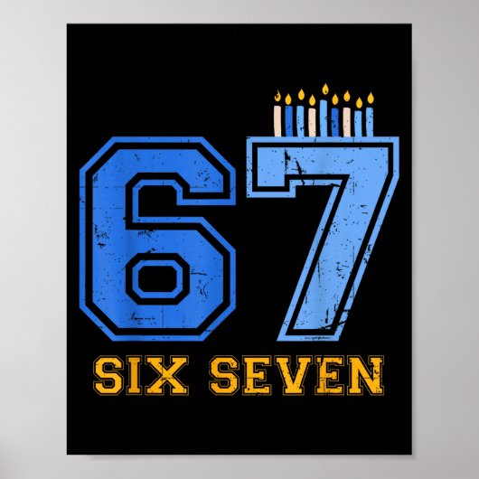 Hanukkah 67 Sechs Sieben Junge Mädchen Kinder 67 M Poster (Vorne)