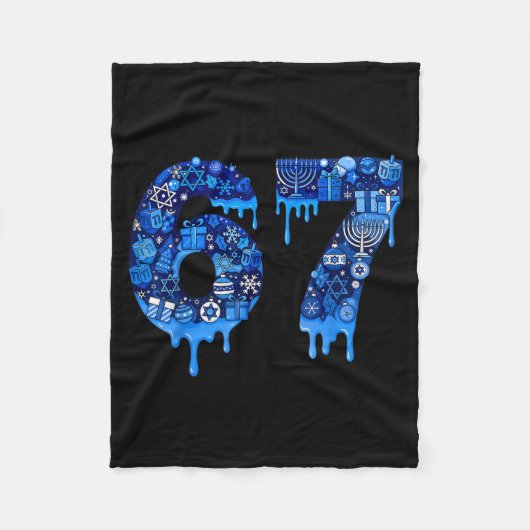 Hanukkah 67 Six Seven Boy Girl Kids 67 Meme Hanukk Fleecedecke (Vorderseite)