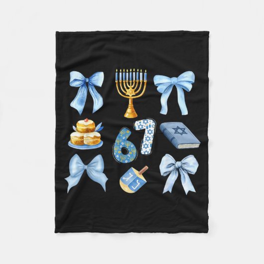 Hanukkah 67 Six Seven Girl Kids 67 Meme Coquette B Fleecedecke (Vorderseite)