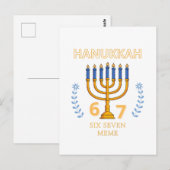 Hanukkah 67 Six Seven Meme Postkarte (Vorne/Hinten)
