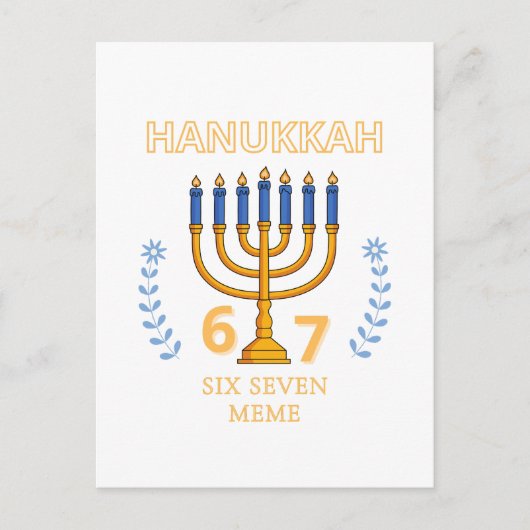 Hanukkah 67 Six Seven Meme Postkarte (Vorderseite)