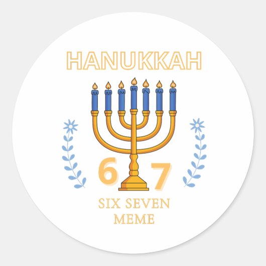 Hanukkah 67 Six Seven Meme Runder Aufkleber (Vorderseite)
