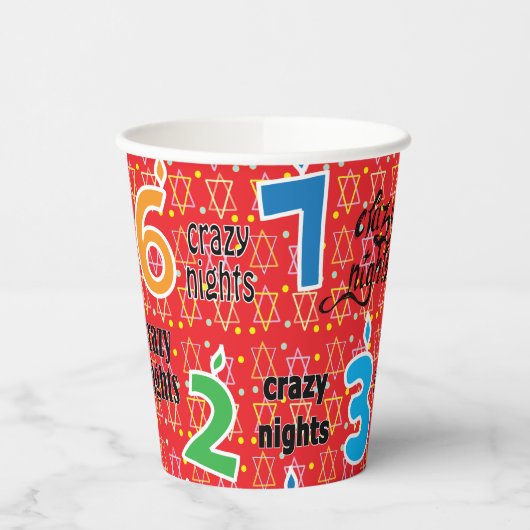Hanukkah 8 Crazy Nights 8 oz. Pappbecher (Links)