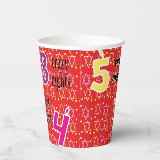 Hanukkah 8 Crazy Nights 8 oz. Pappbecher (Rechts)