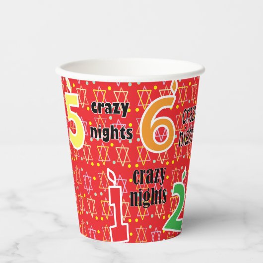 Hanukkah 8 Crazy Nights 8 oz. Pappbecher (Vorderseite)