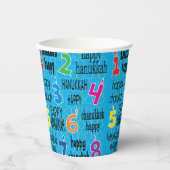 Hanukkah 8 Crazy Nights Blue 8 oz. Pappbecher (Vorderseite)