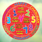 Hanukkah 8 Crazy Nights Fensterheber Fensteraufkleber (Blatt 3)