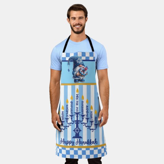 Hanukkah All-over Print-Schürze Schürze (Getragen)