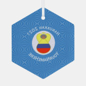 Hanukkah Angel Abuela Name Jahr Hexagon Ornament Aus Glas (Rückseite)