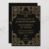 Hanukkah Art Deco Einladung (Vorne/Hinten)