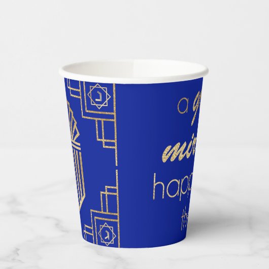 Hanukkah Art Deco Pappbecher (Links)