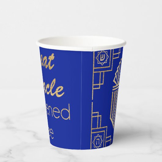 Hanukkah Art Deco Pappbecher (Rechts)