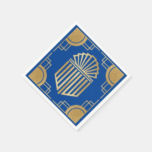 Hanukkah Art Deco Serviette (Ecke)