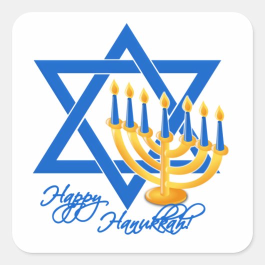 Hanukkah-Aufkleber Quadratischer Aufkleber (Vorderseite)