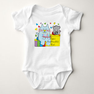 Hanukkah Baby Jersey Body Anzug/Blue Cat und Maus Strampler