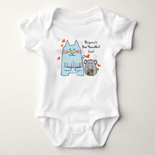 Hanukkah Baby Jersey Body Anzug/Blue Cat und Maus Strampler