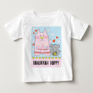 Hanukkah Baby Jersey T - Shirt Cat and Mouse