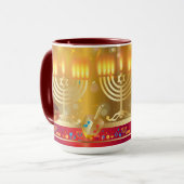 Hanukkah Beautiful Judenurlaub Gold Tasse (Vorderseite Links)