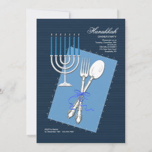 Hanukkah-Besteck-Einladung zum Abendessen Einladung