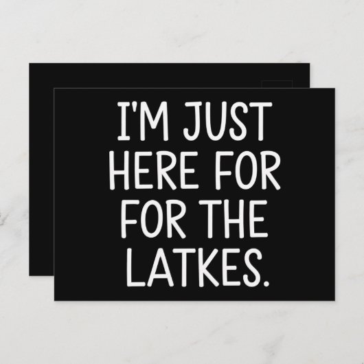 Hanukkah bin ich nur für die Latkes jüdisch hier Postkarte (Vorne/Hinten)