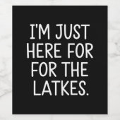 Hanukkah bin ich nur für die Latkes jüdisch hier Weinetikett (Einzelnes Label)