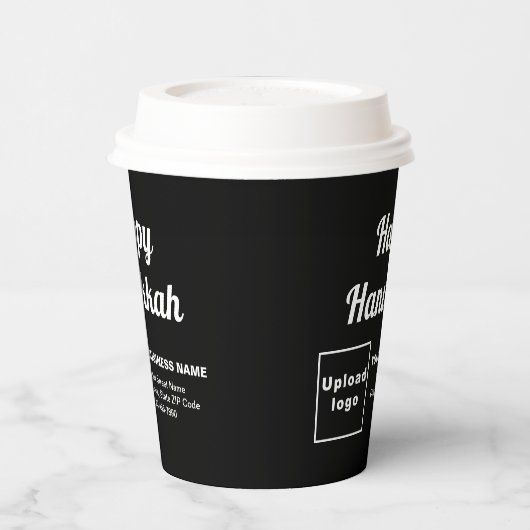 Hanukkah Black Paper Cup Pappbecher (Links)